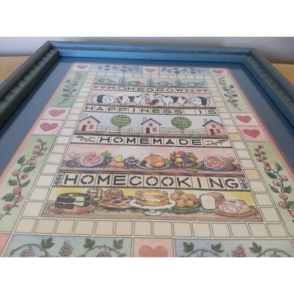Homeco‎ Framed & Matted Art Print Home Cooking Hearts Farm Food Syroco Vtg Decor - Picture 16 of 16